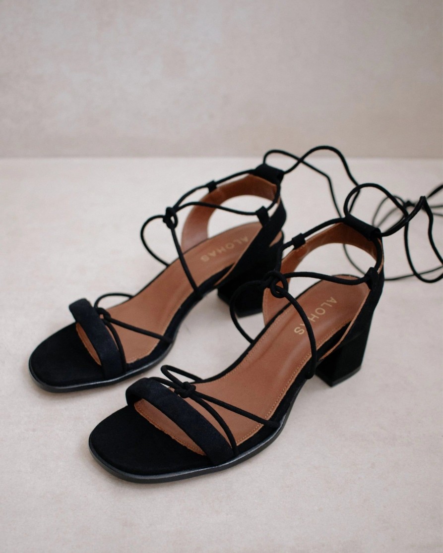 Schuhe Munich Shoebar | Sophie Suede Black Sandal