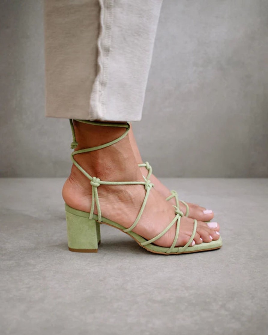 Schuhe Munich Shoebar | Paloma Mint Suede Sandal