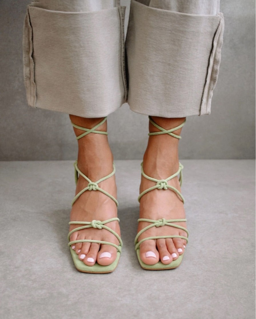 Schuhe Munich Shoebar | Paloma Mint Suede Sandal