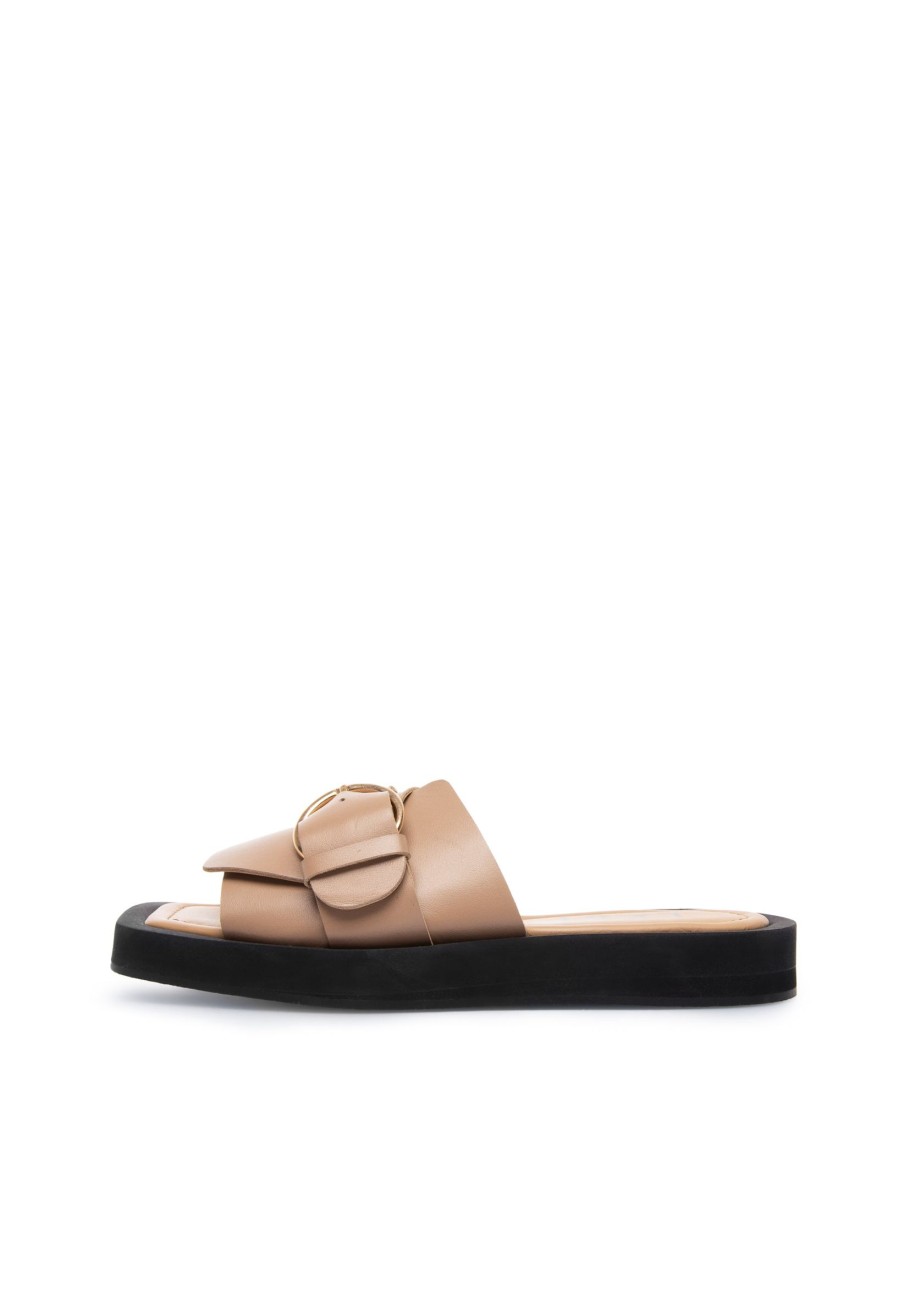 Schuhe Munich Shoebar | Selma Leather Sandal Beige