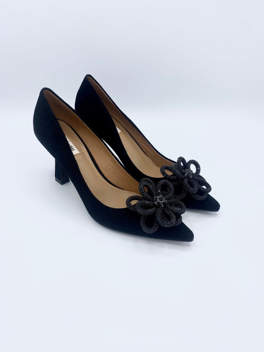 Schuhe Munich Shoebar | Flower Pump Suede Black