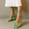 Schuhe Munich Shoebar | Bellini Green Leather Sandal