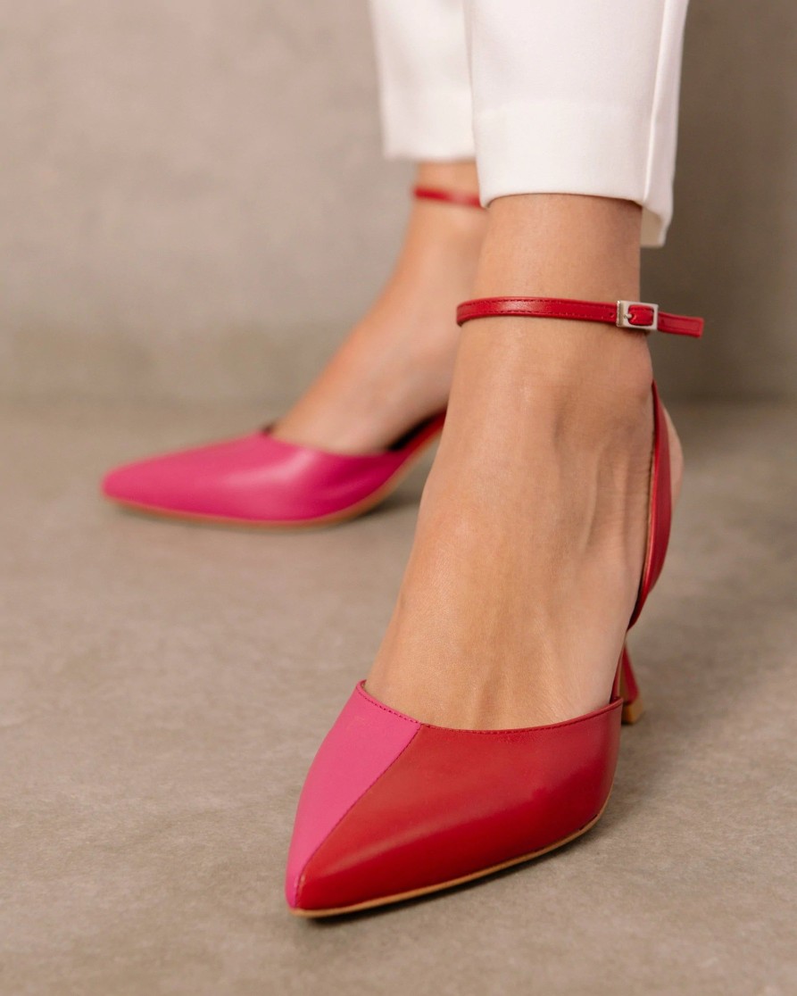 Schuhe Munich Shoebar | Cinderella Red And Pink Leather Heel