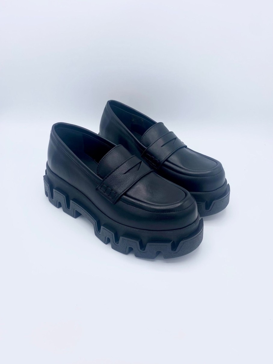 Schuhe Munich Shoebar | Stella Black Leather Loafers