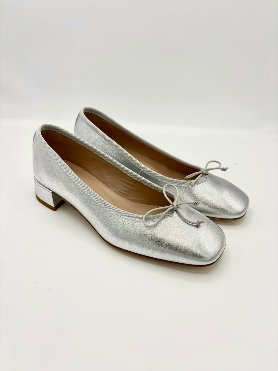 Schuhe Munich Shoebar | Andora Ballerina Metallic Silver