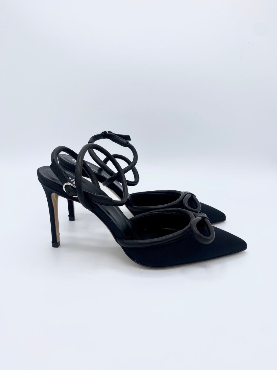 Schuhe Munich Shoebar | Satin Bow Heels Black