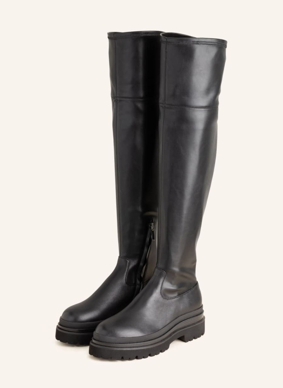 Schuhe Munich Shoebar | Overknee Boot Black Leather