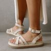 Schuhe Munich Shoebar | Buckle Up Ivory Leather Sandal