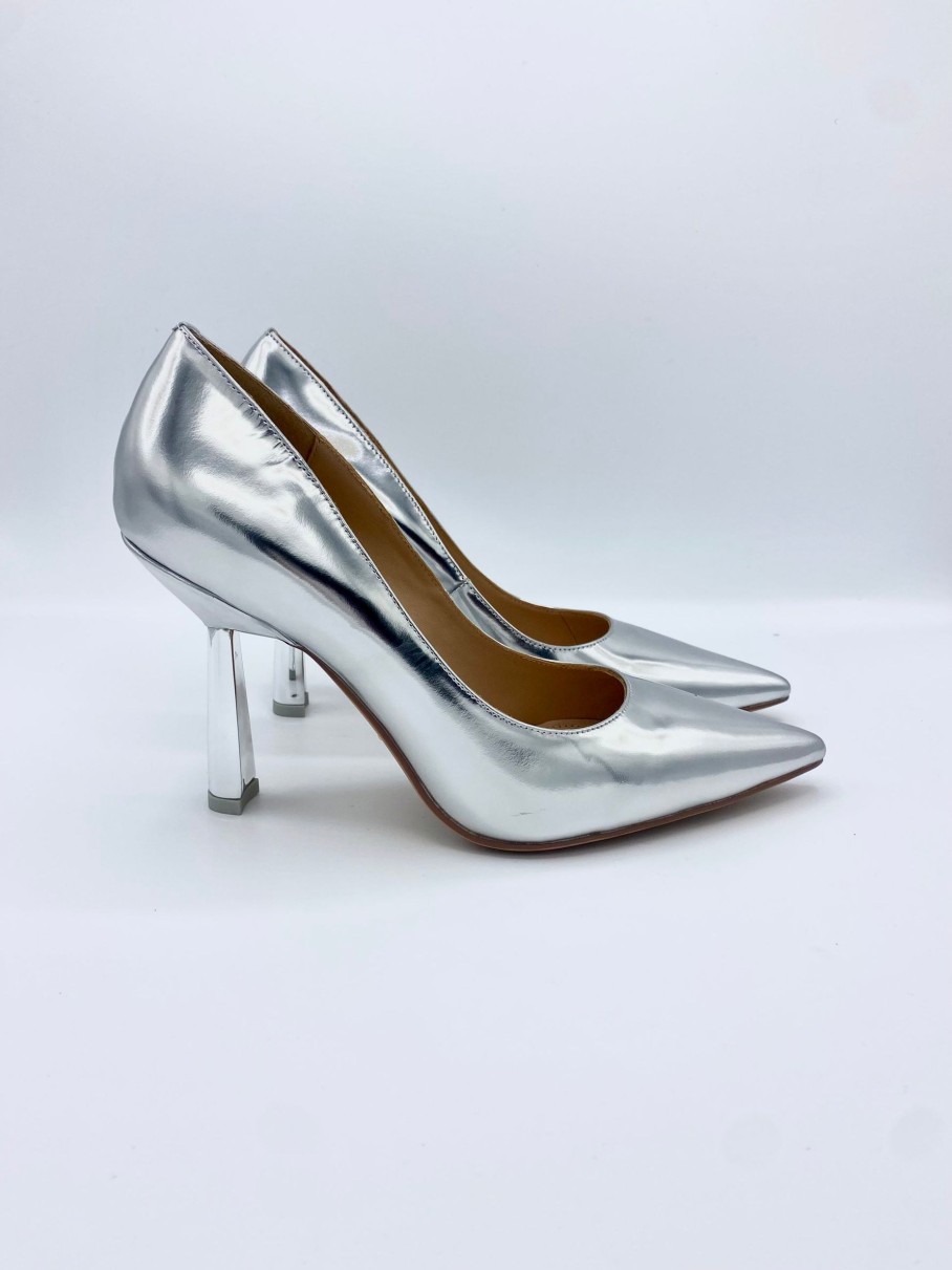 Schuhe Munich Shoebar | Shiny Silver Pump