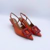 Schuhe Munich Shoebar | Crystal Satin Heel Orange