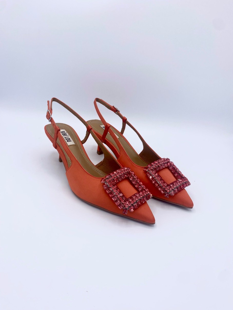 Schuhe Munich Shoebar | Crystal Satin Heel Orange