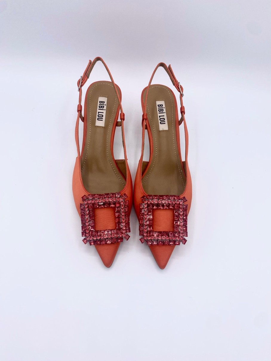 Schuhe Munich Shoebar | Crystal Satin Heel Orange