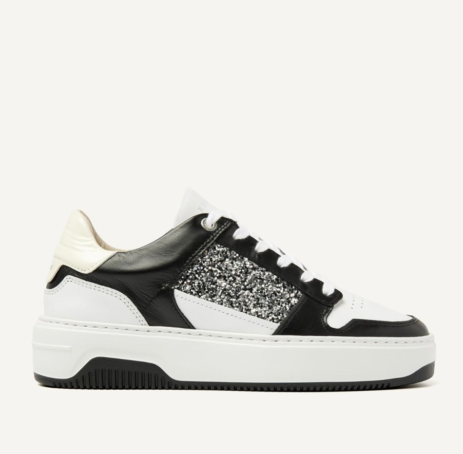 Schuhe Munich Shoebar | Basket Court Black Glitter Sneaker