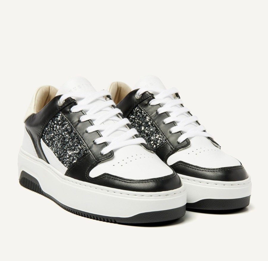 Schuhe Munich Shoebar | Basket Court Black Glitter Sneaker