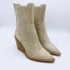 Schuhe Munich Shoebar | Suede Western Booties Creme