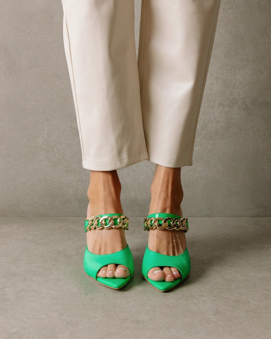 Schuhe Munich Shoebar | Daisy Green Leather Sandal