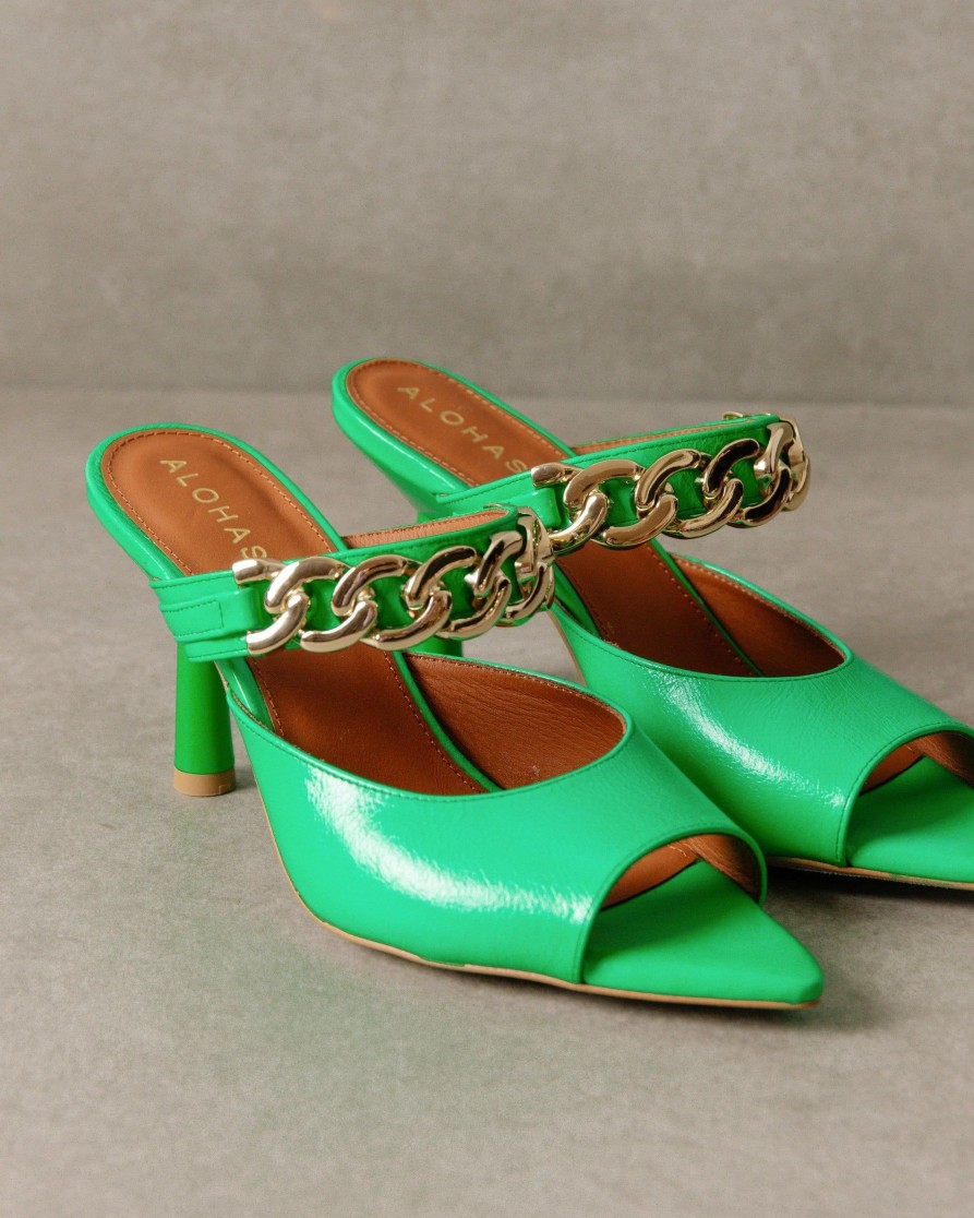 Schuhe Munich Shoebar | Daisy Green Leather Sandal