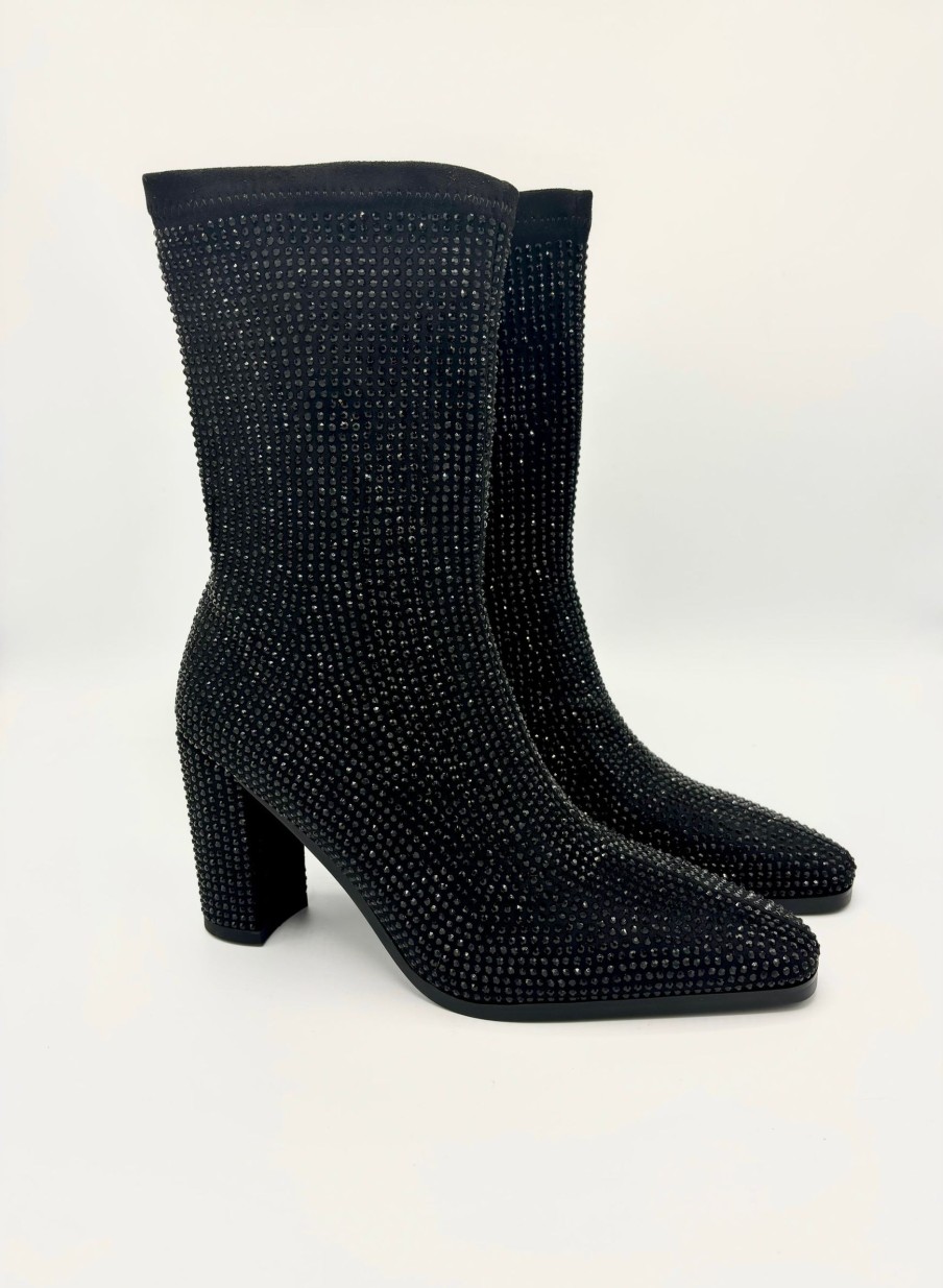 Schuhe Munich Shoebar | Vetusa Sock Boot Black Glitter