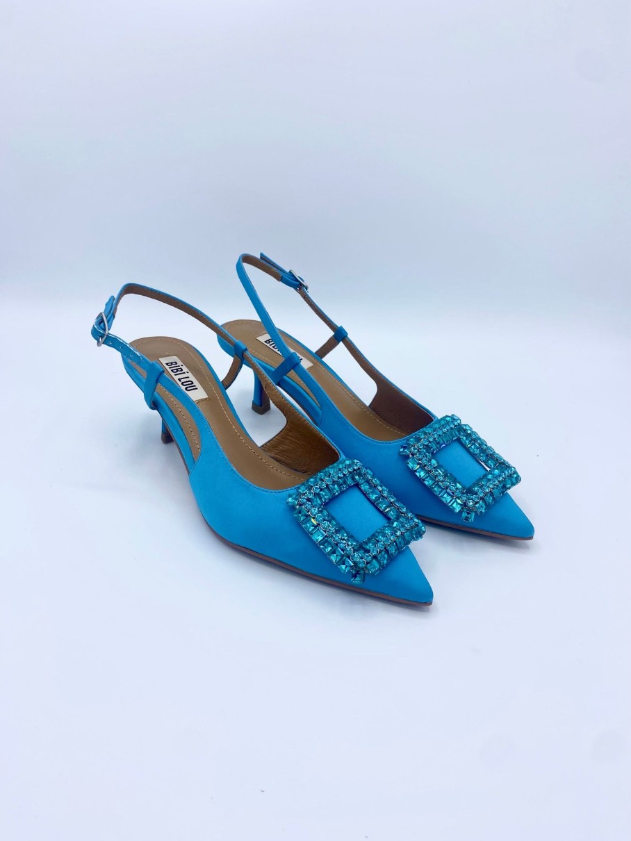 Schuhe Munich Shoebar | Crystal Satin Heel Azul