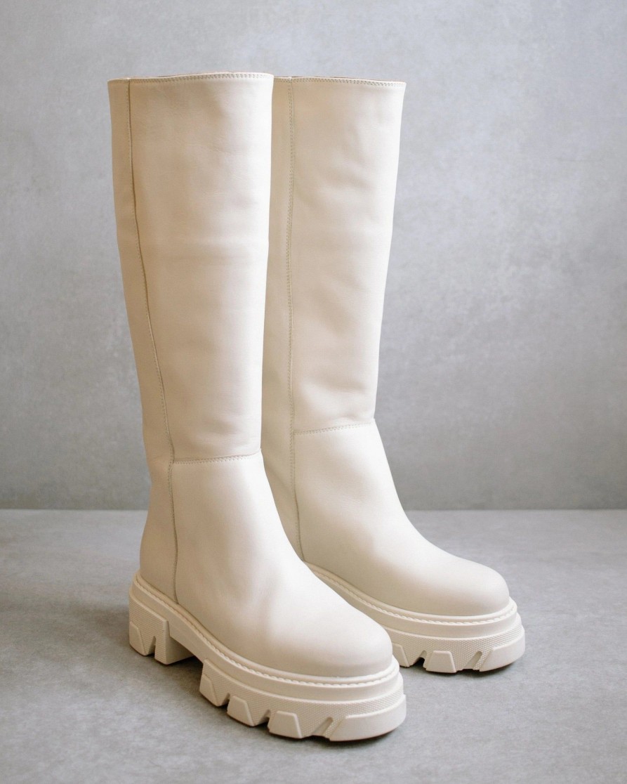 Schuhe Munich Shoebar | Katiuska Ivory Leather Boot