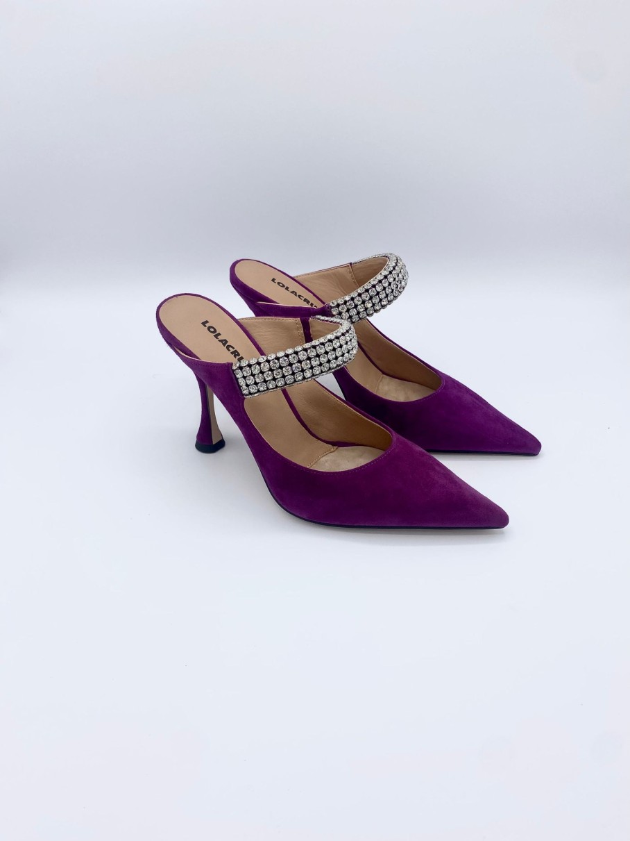 Schuhe Munich Shoebar | Bofu Glitter Heel Suede Mulberry