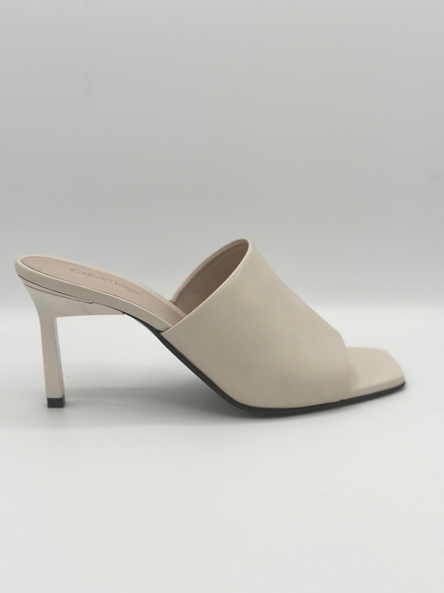 Schuhe Munich Shoebar | Leather Mule Heel Ck Off White