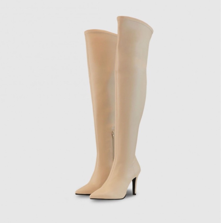 Schuhe Munich Shoebar | Rimati Overknee Boot Creme Beige