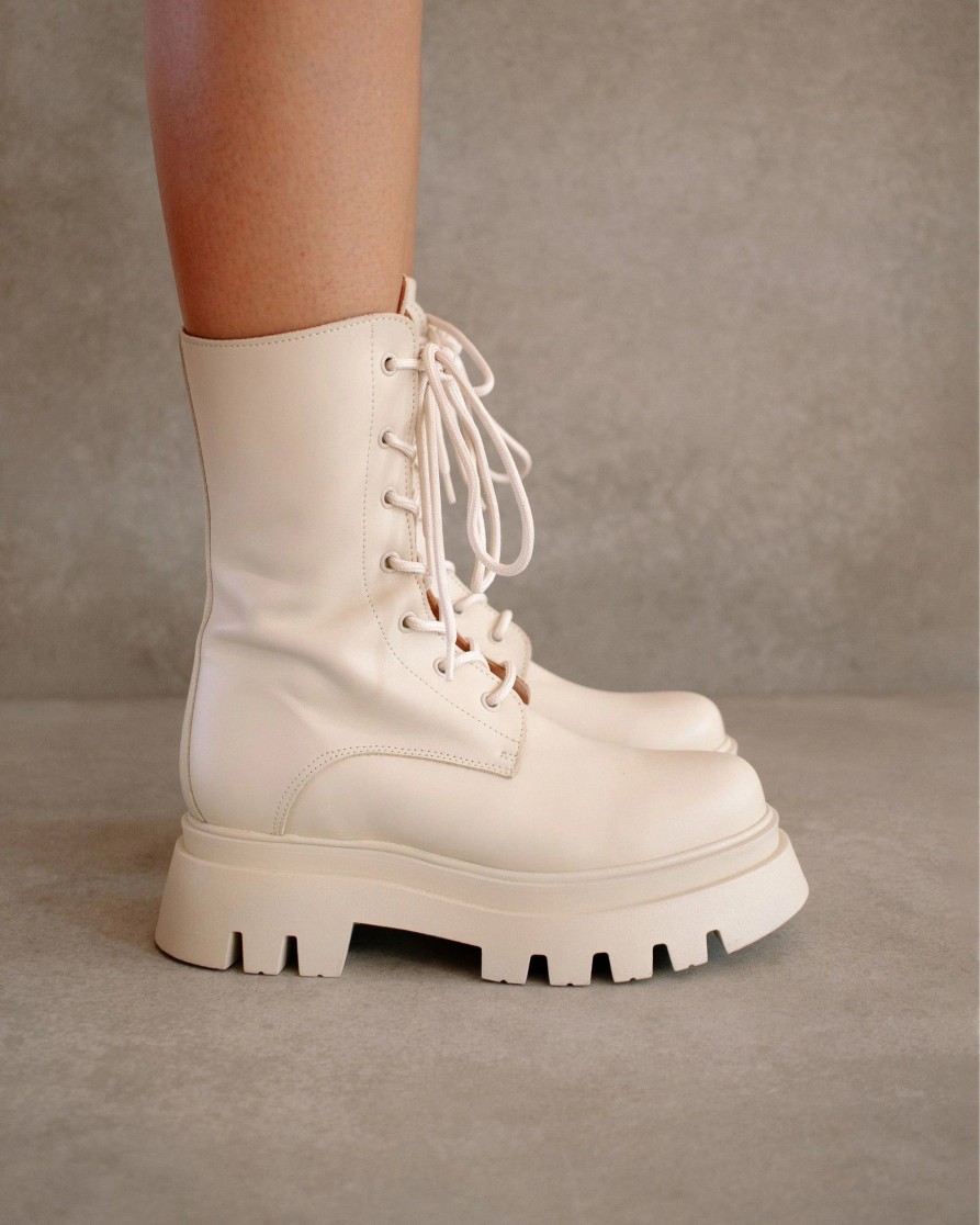 Schuhe Munich Shoebar | Globetrotter Ivory Leather Boot