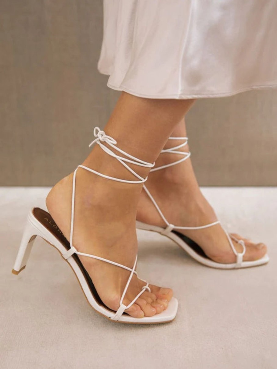 Schuhe Munich Shoebar | Bellini Pearl White Leather Sandal