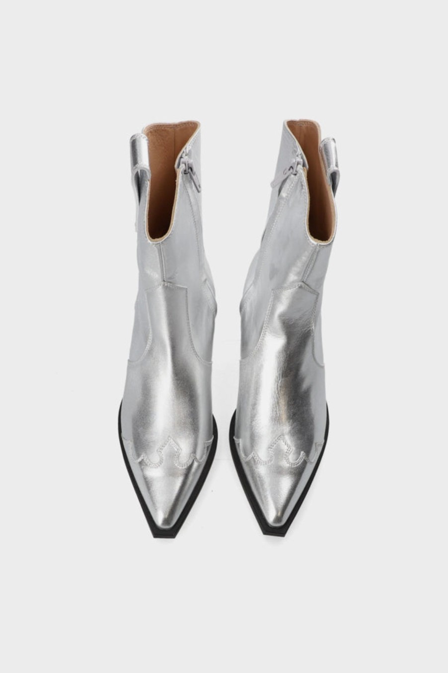 Schuhe Munich Shoebar | Cph239 Vitello Silver Western Boot