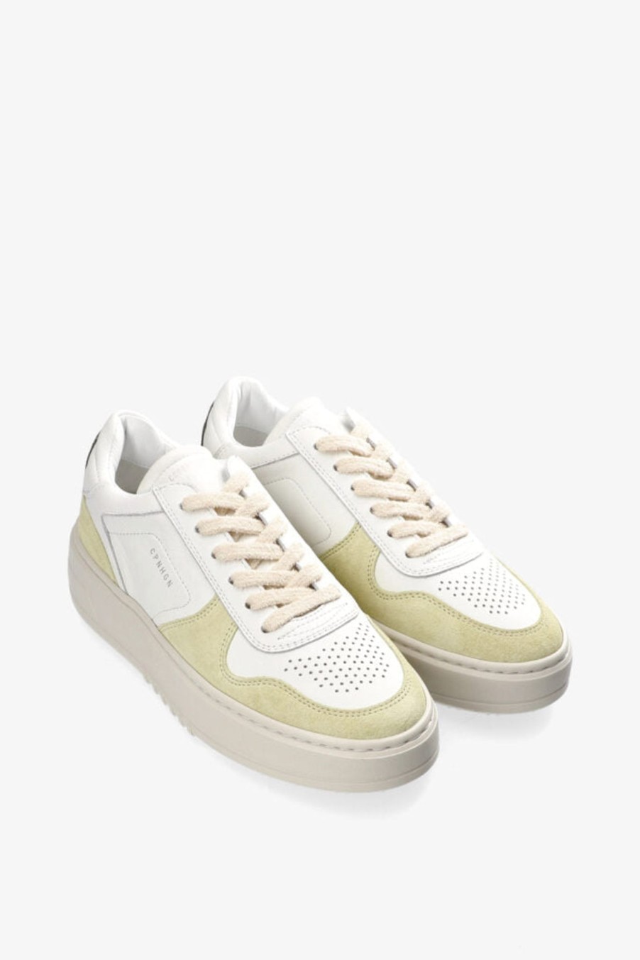 Schuhe Munich Shoebar | Cph75 Leather Mix White Yellow Sneaker