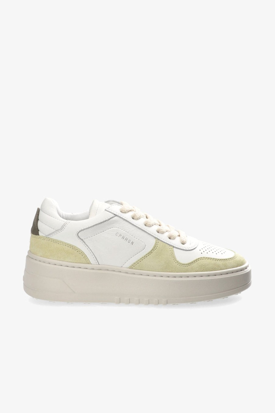 Schuhe Munich Shoebar | Cph75 Leather Mix White Yellow Sneaker