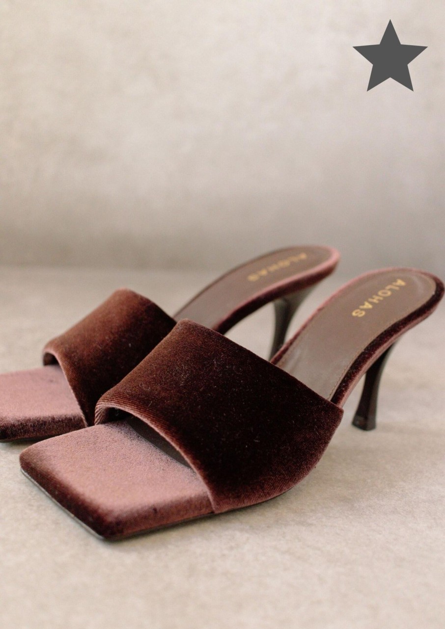 Schuhe Munich Shoebar | Puffy Velvet Coffe Heel