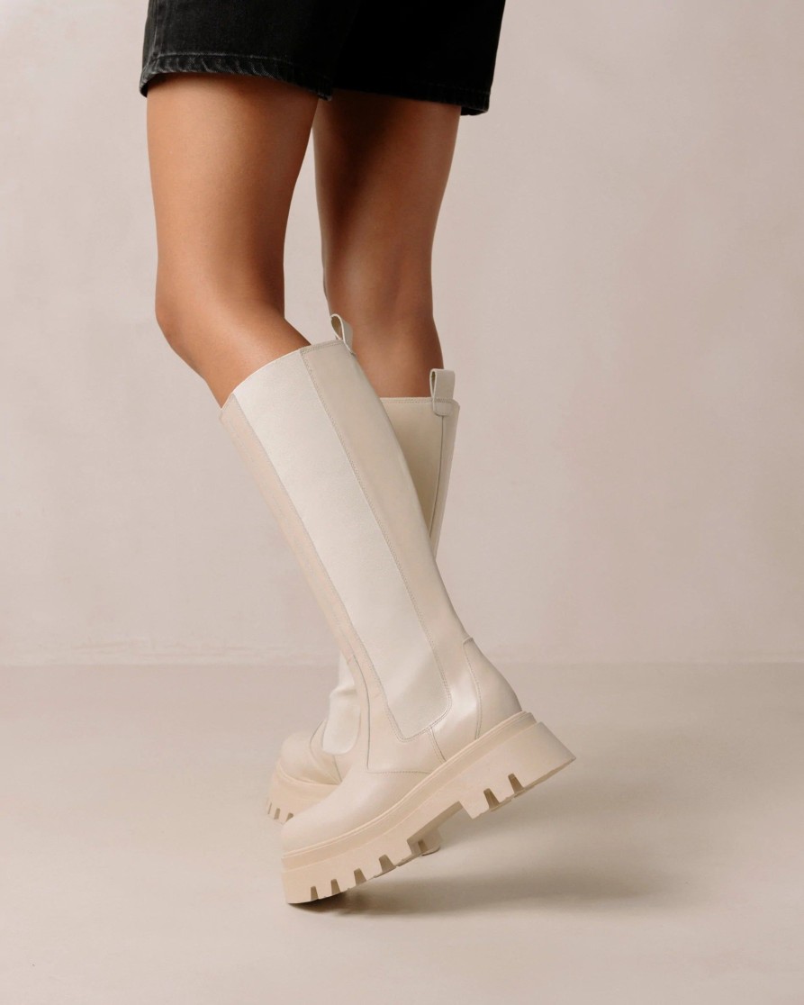 Schuhe Munich Shoebar | Go Getter Ivory Cream Leather Boot