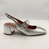 Schuhe Munich Shoebar | Adina Silver Slingback Ballerina