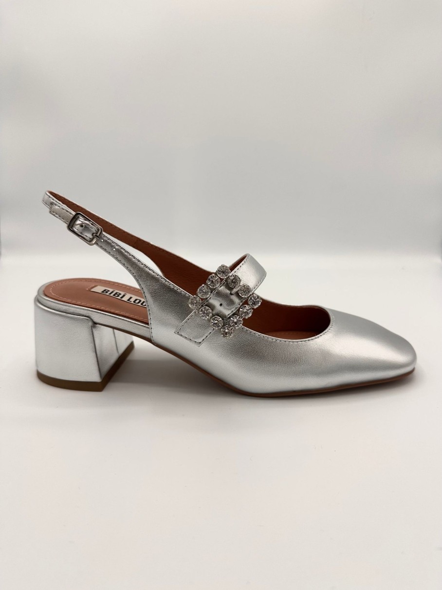 Schuhe Munich Shoebar | Adina Silver Slingback Ballerina