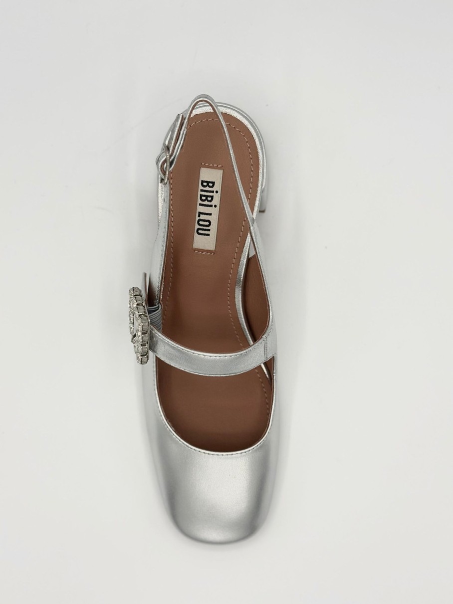 Schuhe Munich Shoebar | Adina Silver Slingback Ballerina