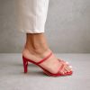 Schuhe Munich Shoebar | Cannes Dare To Red Leather Sandal