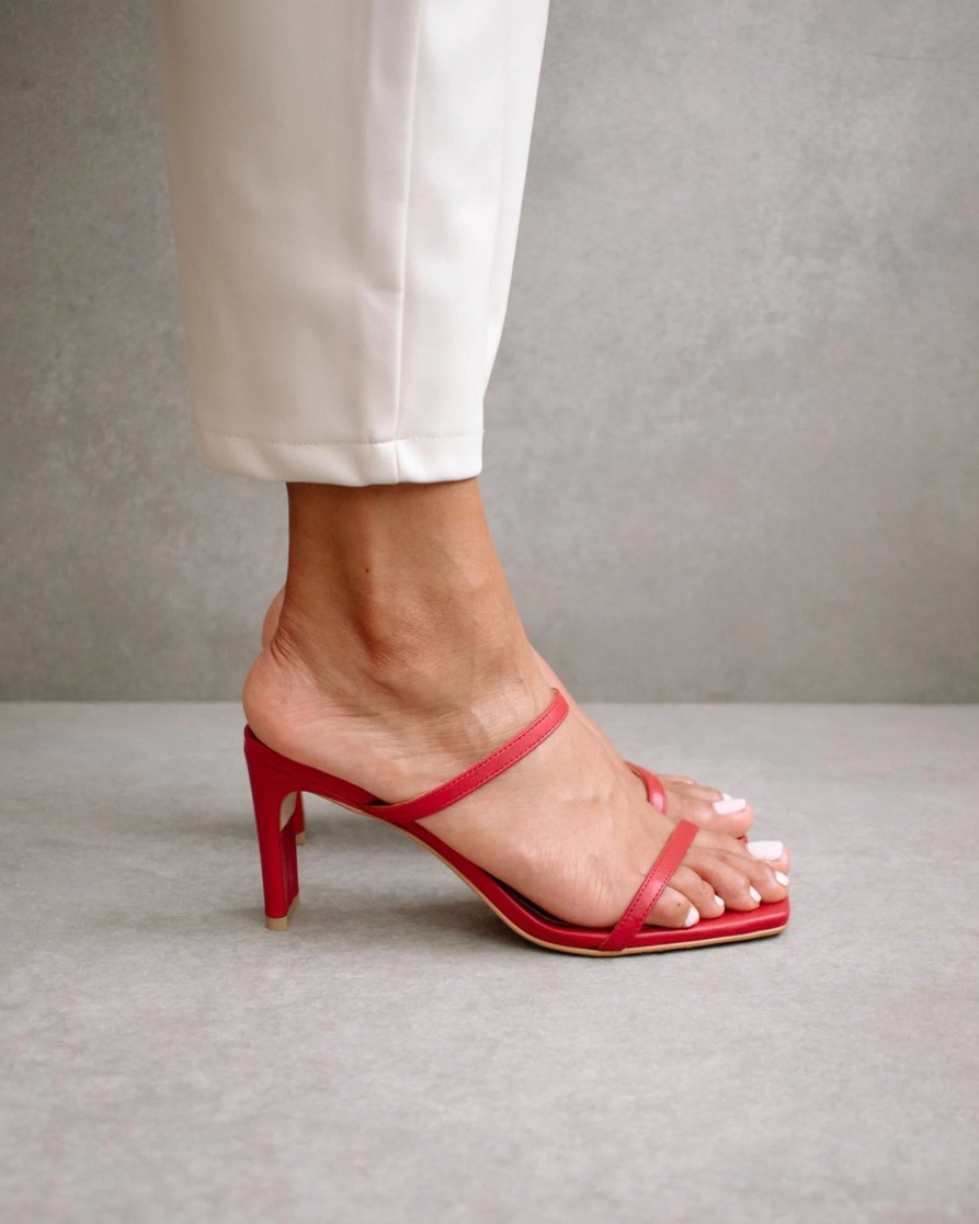 Schuhe Munich Shoebar | Cannes Dare To Red Leather Sandal