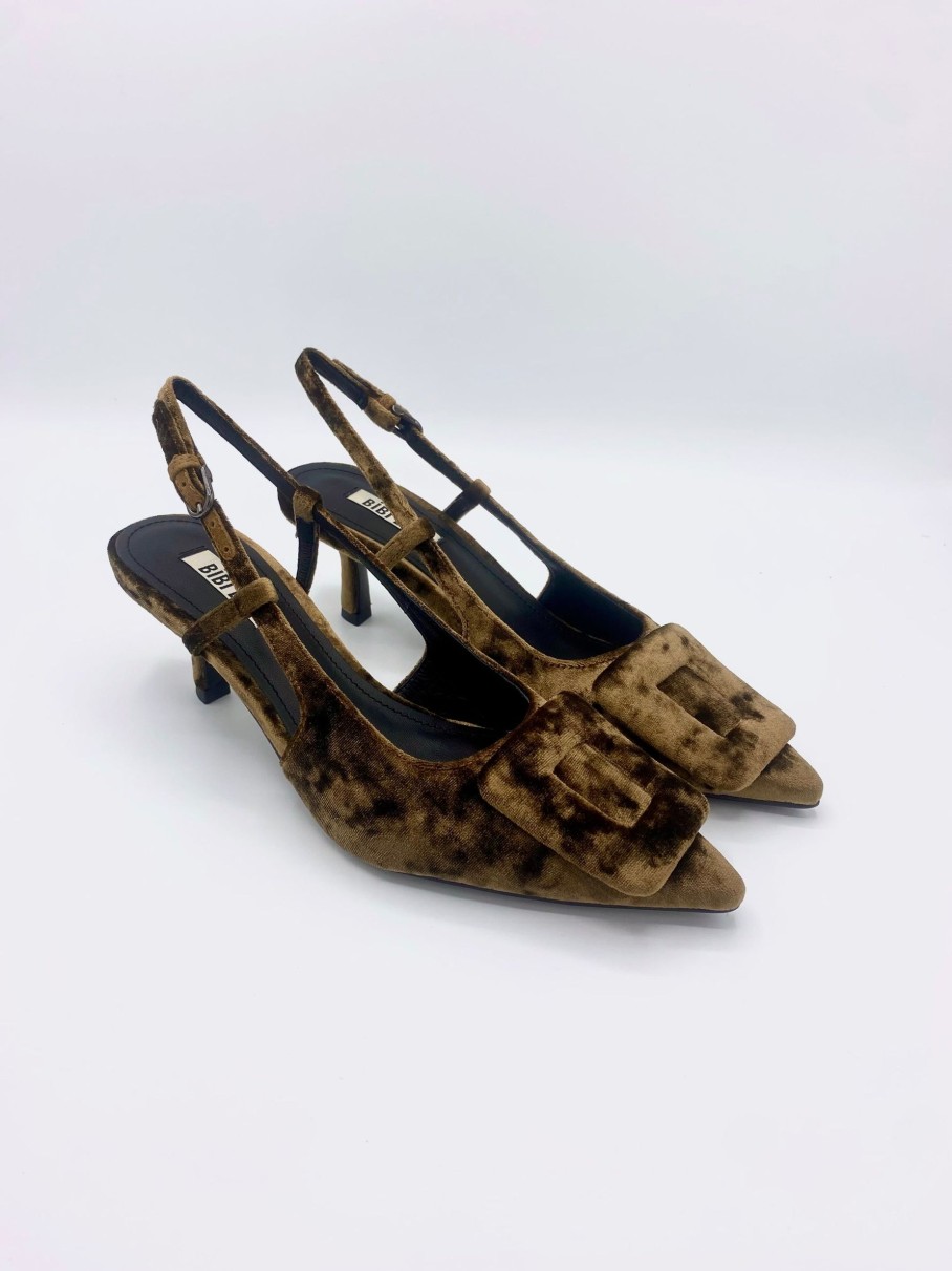 Schuhe Munich Shoebar | Robin Slingback Velvet Gold