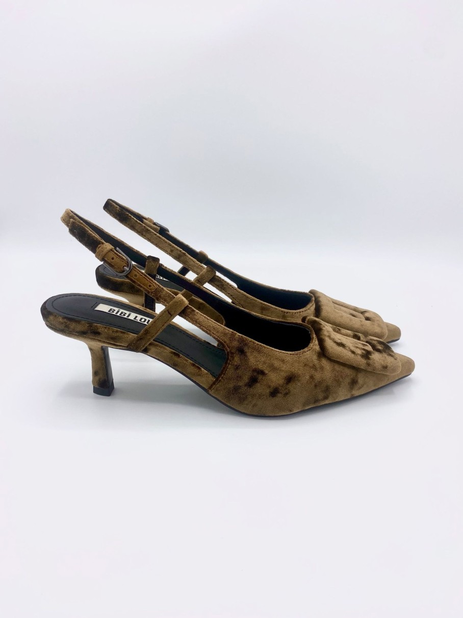 Schuhe Munich Shoebar | Robin Slingback Velvet Gold