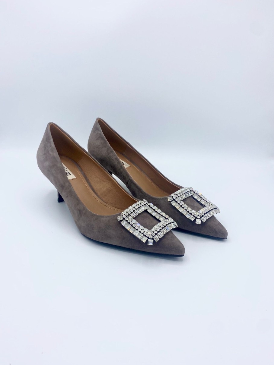 Schuhe Munich Shoebar | Crystal Pump Vicky Grey Taupe